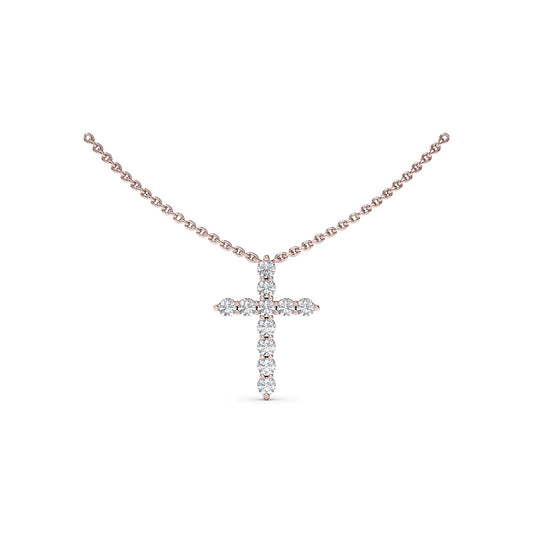 Fana Diamond Prong Cross Necklace