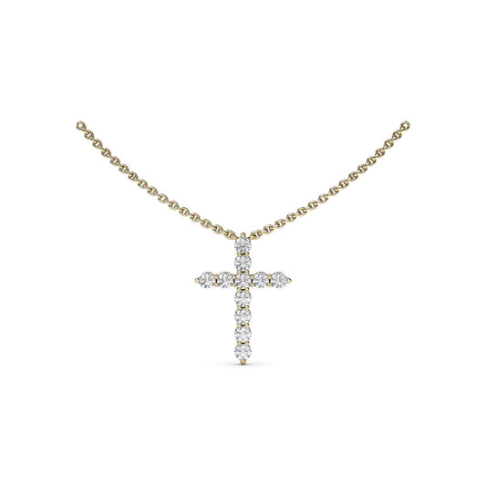 Fana Diamond Prong Cross Necklace