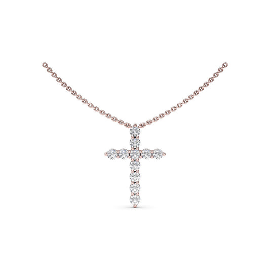 Fana Diamond Prong Cross Necklace