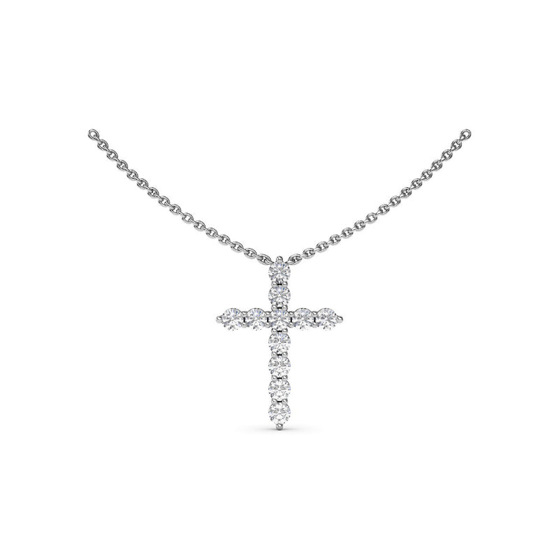 Fana Diamond Prong Cross Necklace