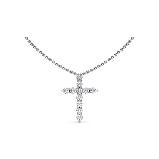 Fana Diamond Prong Cross Necklace