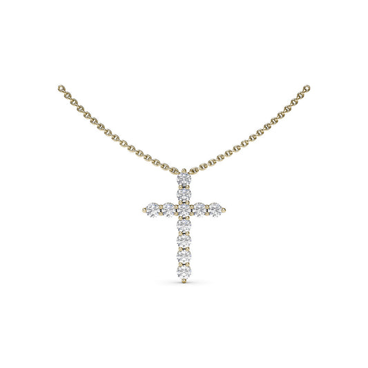 Fana Diamond Prong Cross Necklace