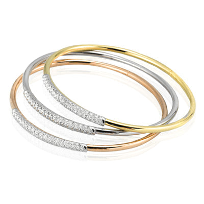 Simon G. Bangle 18k Gold (Rose, White, Yellow) 0.36 ct Diamond