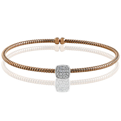 Simon G Fashion Bangle In 18K Gold With Diamonds (Rose)