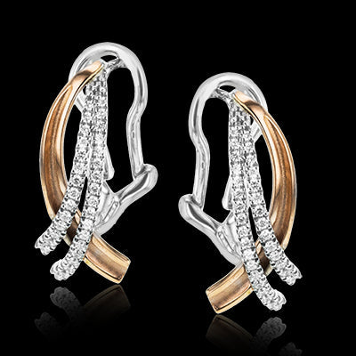 Simon G. Earring 18k Gold (Rose, White) 0.3 ct Diamond