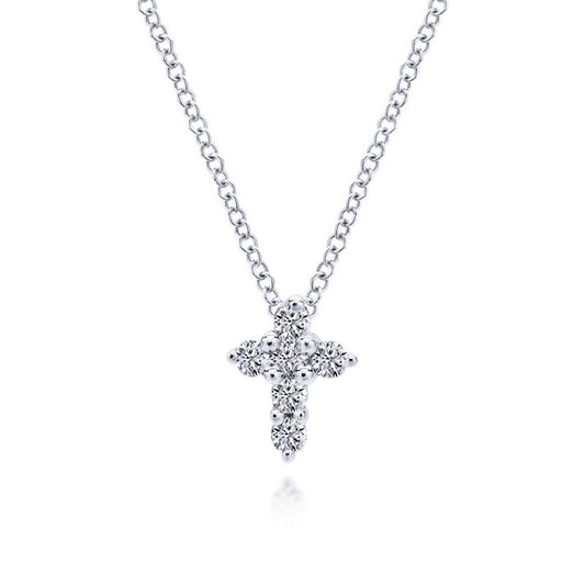 Gabriel & Co. 14k White Gold Faith Diamond Necklace