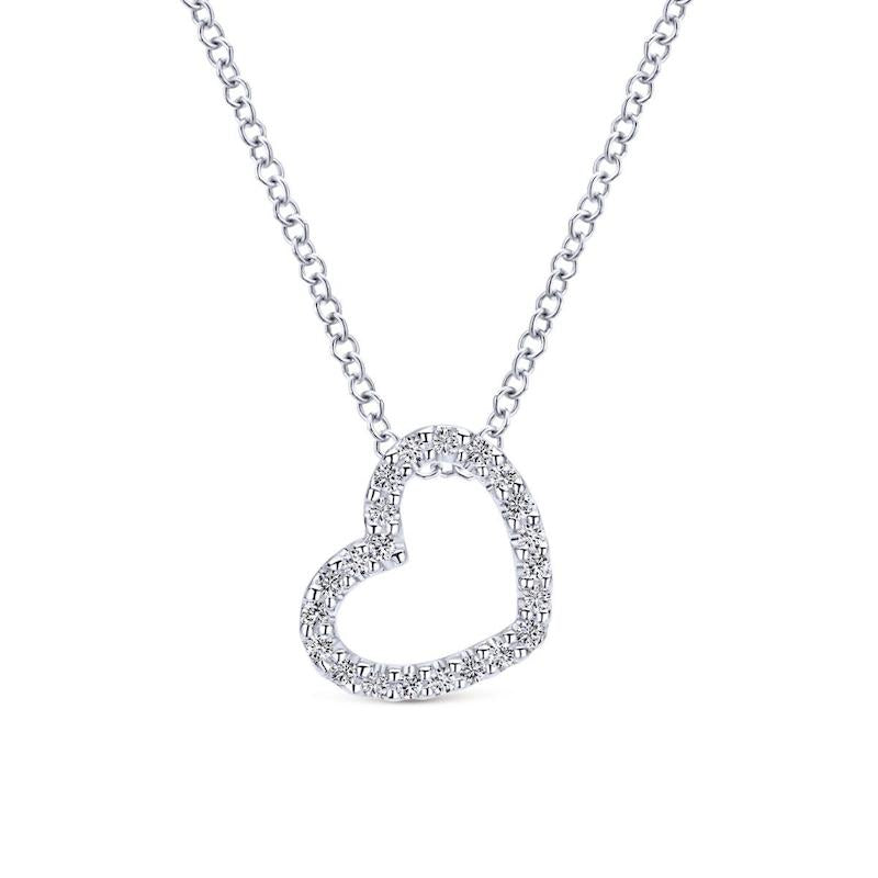 Gabriel & Co. 14k White Gold Eternal Love Diamond Heart Necklace