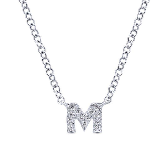 Gabriel & Co. 14k White Gold Lusso Diamond Initial Necklace