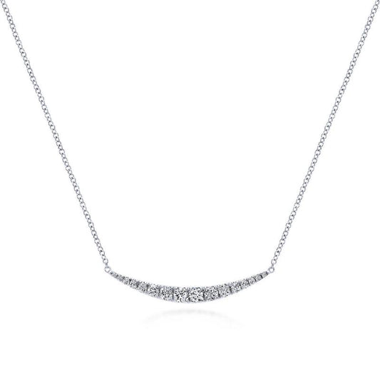 Gabriel & Co. 14k White Gold Lusso Diamond Bar Necklace