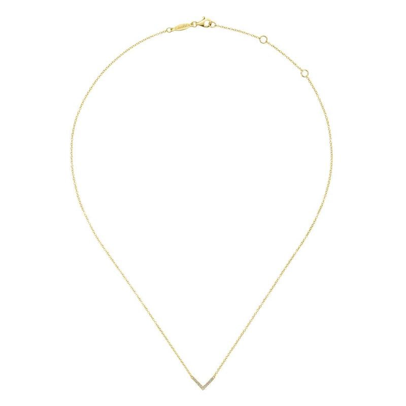 Gabriel & Co. 14k Yellow Gold Lusso Diamond Bar Necklace