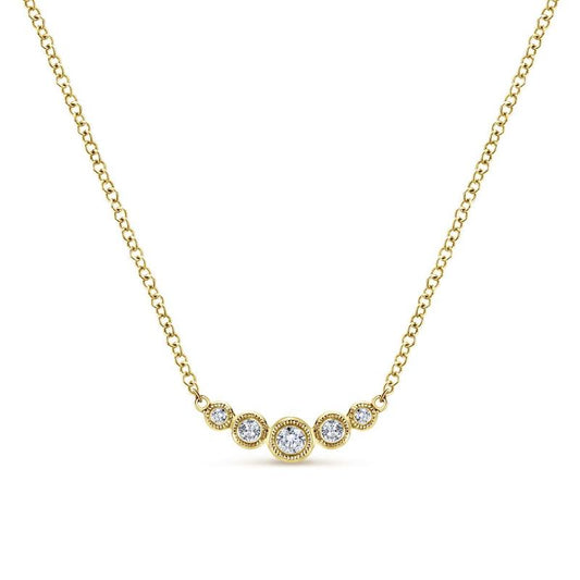 Gabriel & Co. 14k Yellow Gold Lusso Diamond Bar Necklace