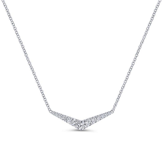 Gabriel & Co. 14k White Gold Lusso Diamond Bar Necklace