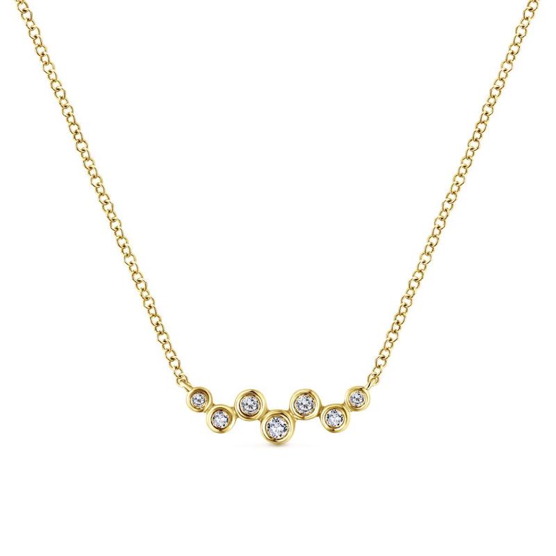 Gabriel & Co. 14k Yellow Gold Lusso Diamond Bar Necklace