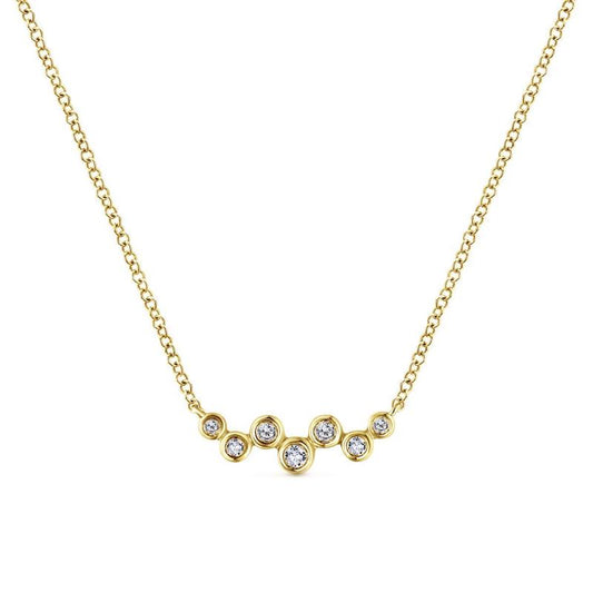 Gabriel & Co. 14k Yellow Gold Lusso Diamond Bar Necklace