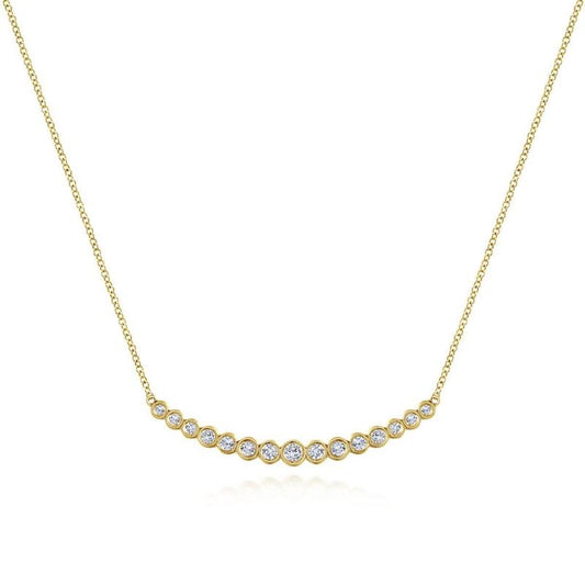 Gabriel & Co. 14k Yellow Gold Lusso Diamond Bar Necklace