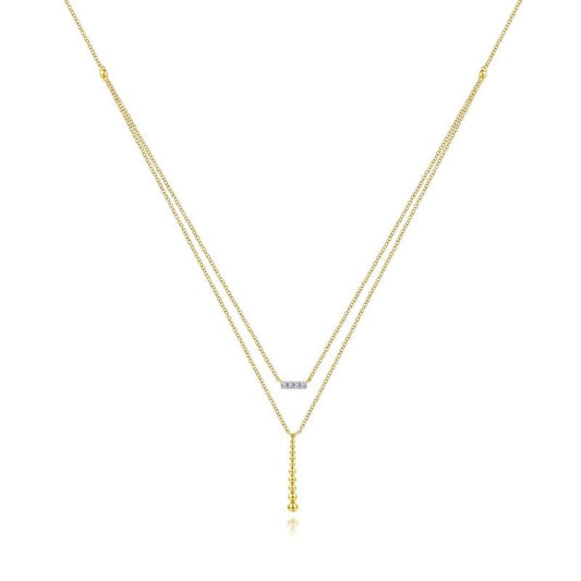 Gabriel & Co. 14k Yellow Gold Bujukan Diamond Necklace