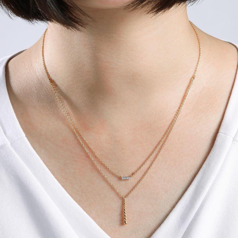 Gabriel & Co. 14k Yellow Gold Bujukan Diamond Necklace