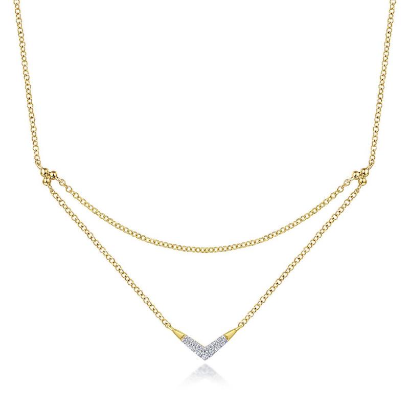 Gabriel & Co. 14k Yellow Gold Contemporary Diamond Necklace