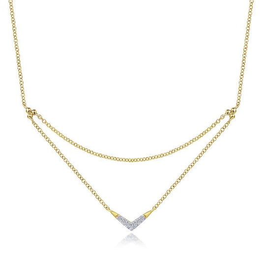 Gabriel & Co. 14k Yellow Gold Contemporary Diamond Necklace