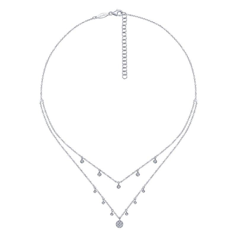 Gabriel & Co. 14k White Gold Lusso Diamond Necklace