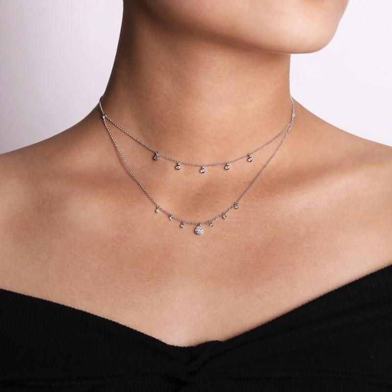 Gabriel & Co. 14k White Gold Lusso Diamond Necklace