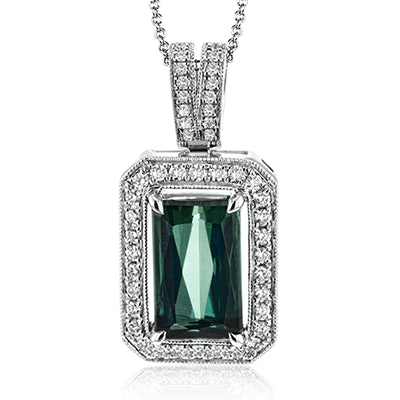 Simon G. Color Pendant 18k Gold (White) 2.39 ct Tourmaline 0.27 ct Diamond