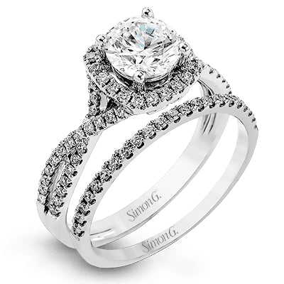 Simon G Bridal Round-Cut Halo Engagement Ring & Matching Wedding Band In 18K Gold With Diamonds (White)
