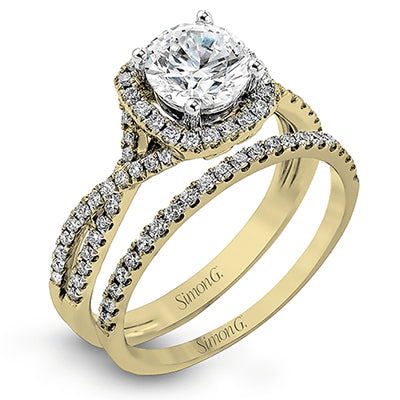 Simon G Bridal Round-Cut Halo Engagement Ring & Matching Wedding Band In 18K Gold With Diamonds (Yellow)