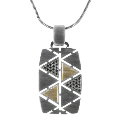 Simon G Men's Ruthenium Necklace In 14K Gold With Diamonds (Gray,Yellow)