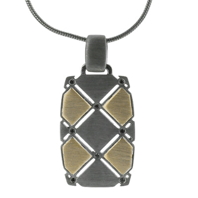 Simon G Men's Ruthenium Necklace In 14K Gold With Diamonds (Gray,Yellow)