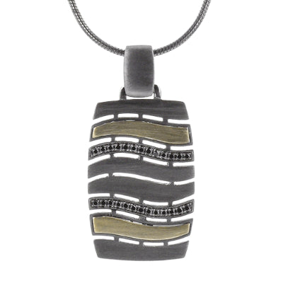 Simon G Men's Ruthenium Necklace In 14K Gold With Diamonds (Gray,Yellow)