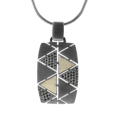 Simon G Men's Ruthenium Necklace In 14K Gold With Diamonds (Gray,Yellow)