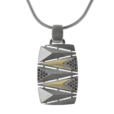 Simon G Men's Ruthenium Necklace In 14K Gold With Diamonds (Gray,Yellow)