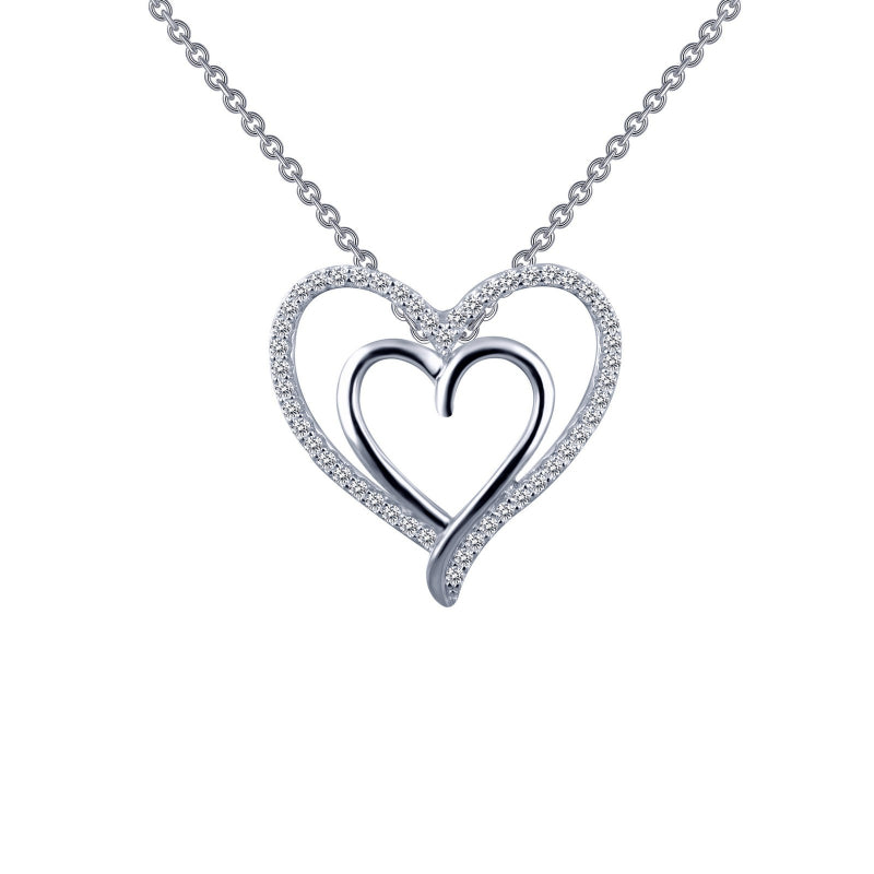 Lafonn Double-Heart Pendant Necklace
