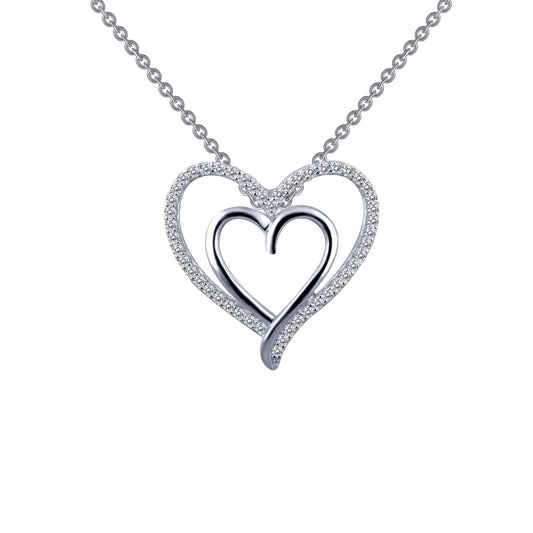 Lafonn Double-Heart Pendant Necklace