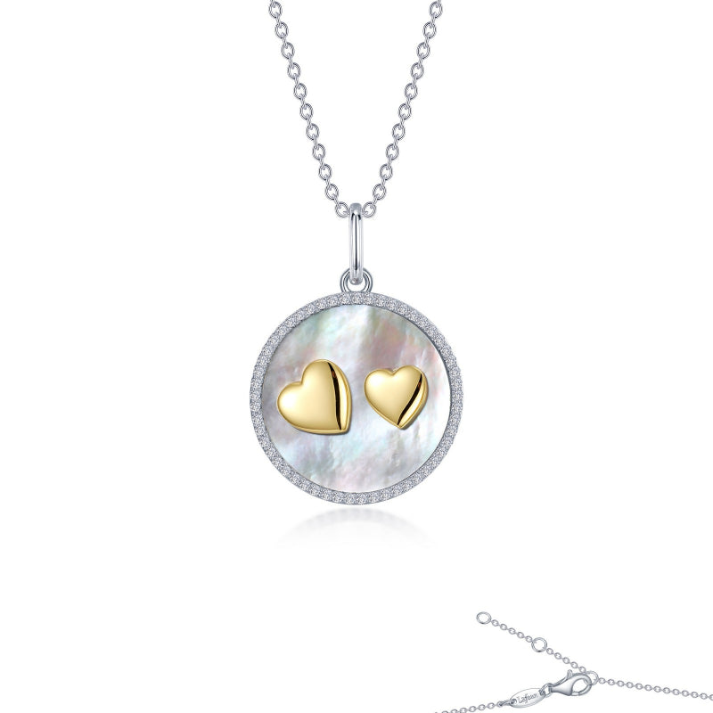 Lafonn Mother of Pearl Heart Necklace