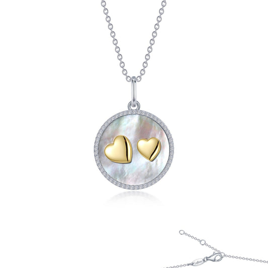 Lafonn Mother of Pearl Heart Necklace