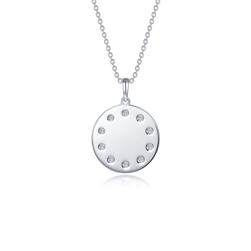 Lafonn High Polish Round Disc Pendant Necklace