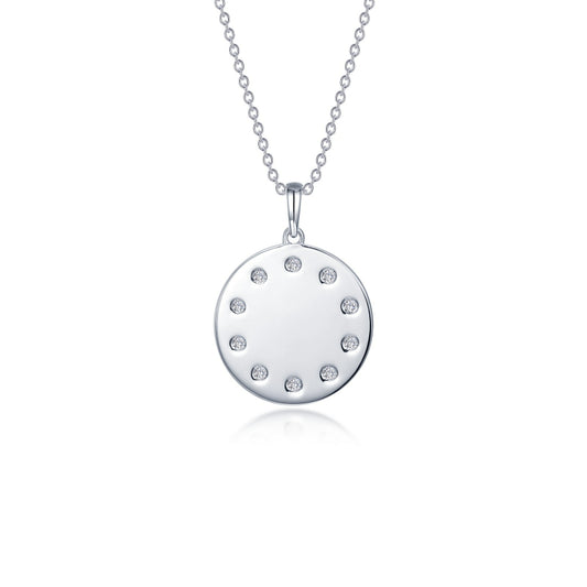 Lafonn High Polish Round Disc Pendant Necklace