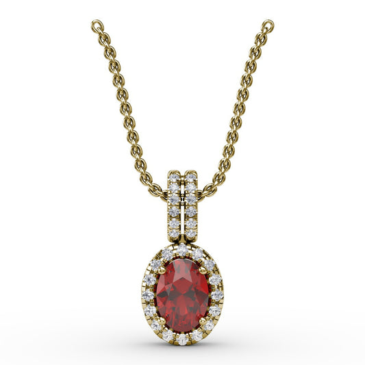 Fana Sophisticated Ruby and Diamond Pendant
