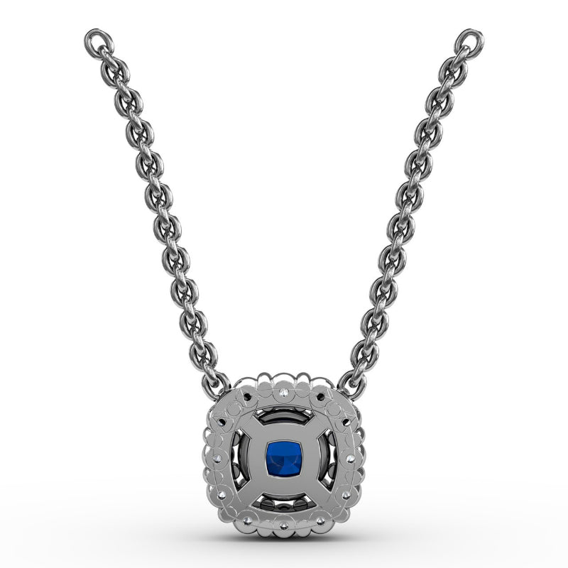 Fana Classic Round Sapphire and Diamond Pendant