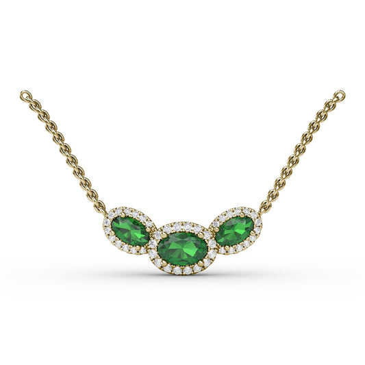 Fana Three Stone Oval Pendant