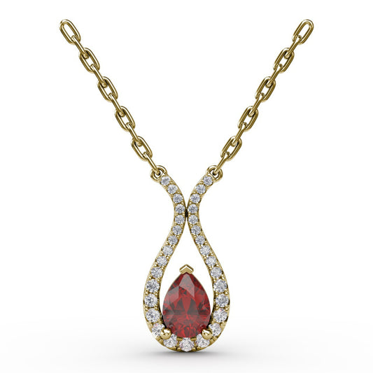Fana Feel The Love Ruby and Diamond Pendant