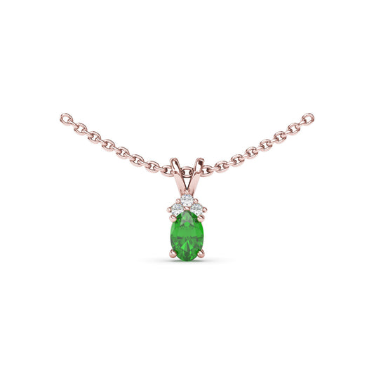 Fana Oval Emerald and Diamond Pendant