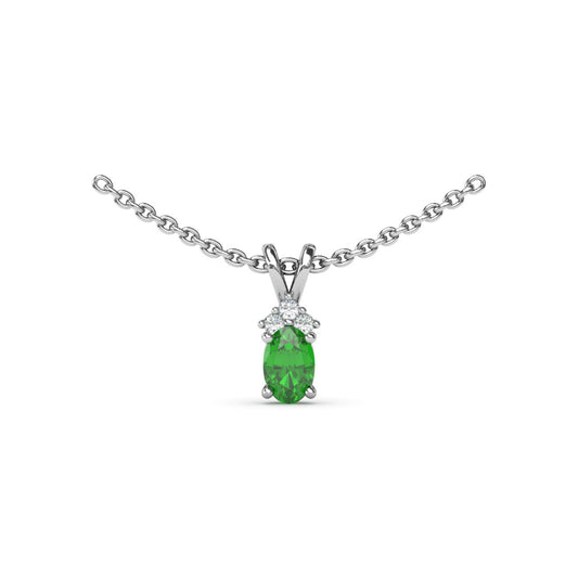 Fana Oval Emerald and Diamond Pendant