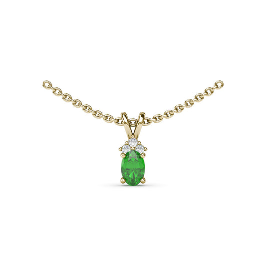 Fana Oval Emerald and Diamond Pendant