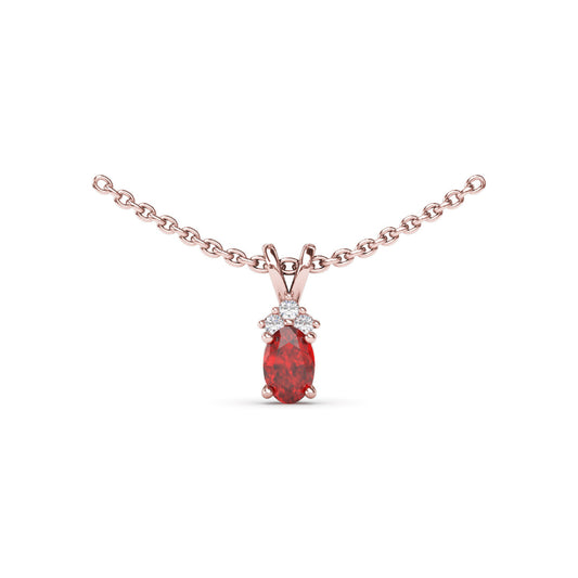 Fana Oval Ruby and Diamond Pendant