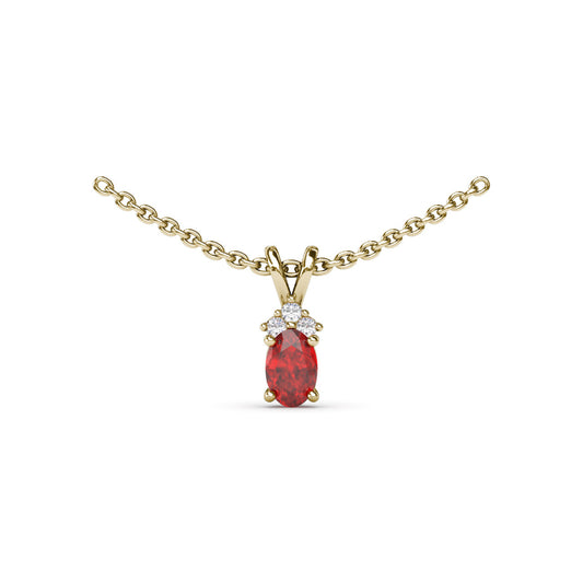 Fana Oval Ruby and Diamond Pendant