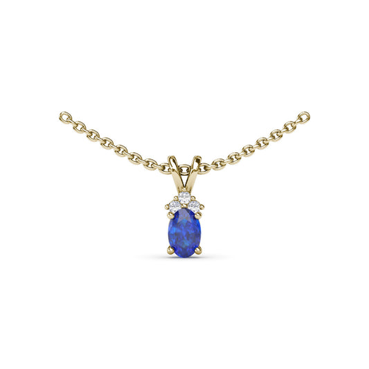 Fana Oval Sapphire and Diamond Pendant