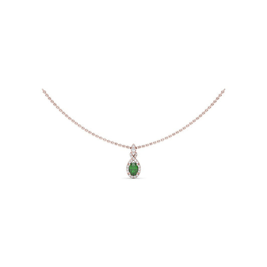 Fana Love Knot Emerald and Diamond Pendant